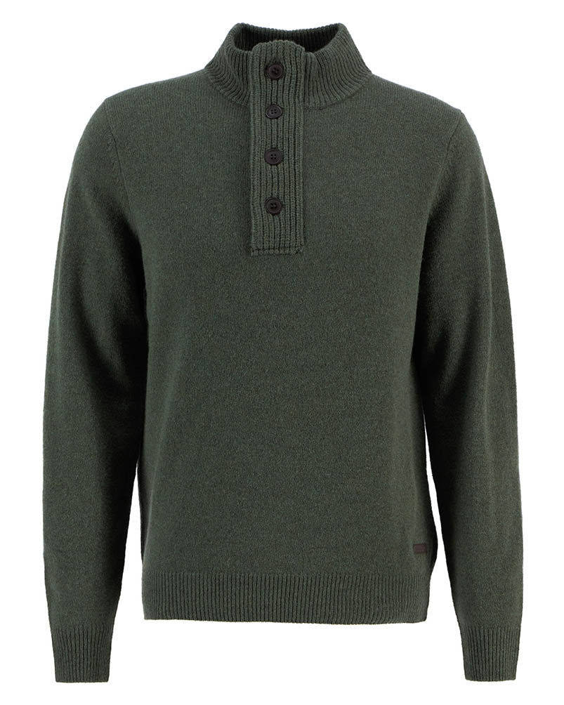 Barbour Essential Patch Half Zip Mens Jumper Olive – CHO