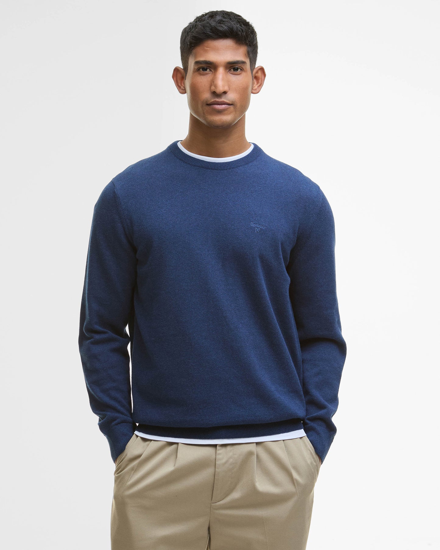Barbour Pima Cotton Mens Crew Sweatshirt - Inky Marl