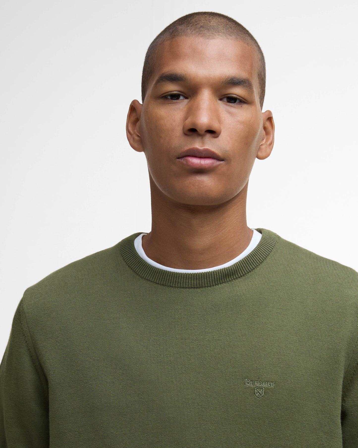 Barbour Pima Cotton Mens Crew Sweatshirt - Winter Moss