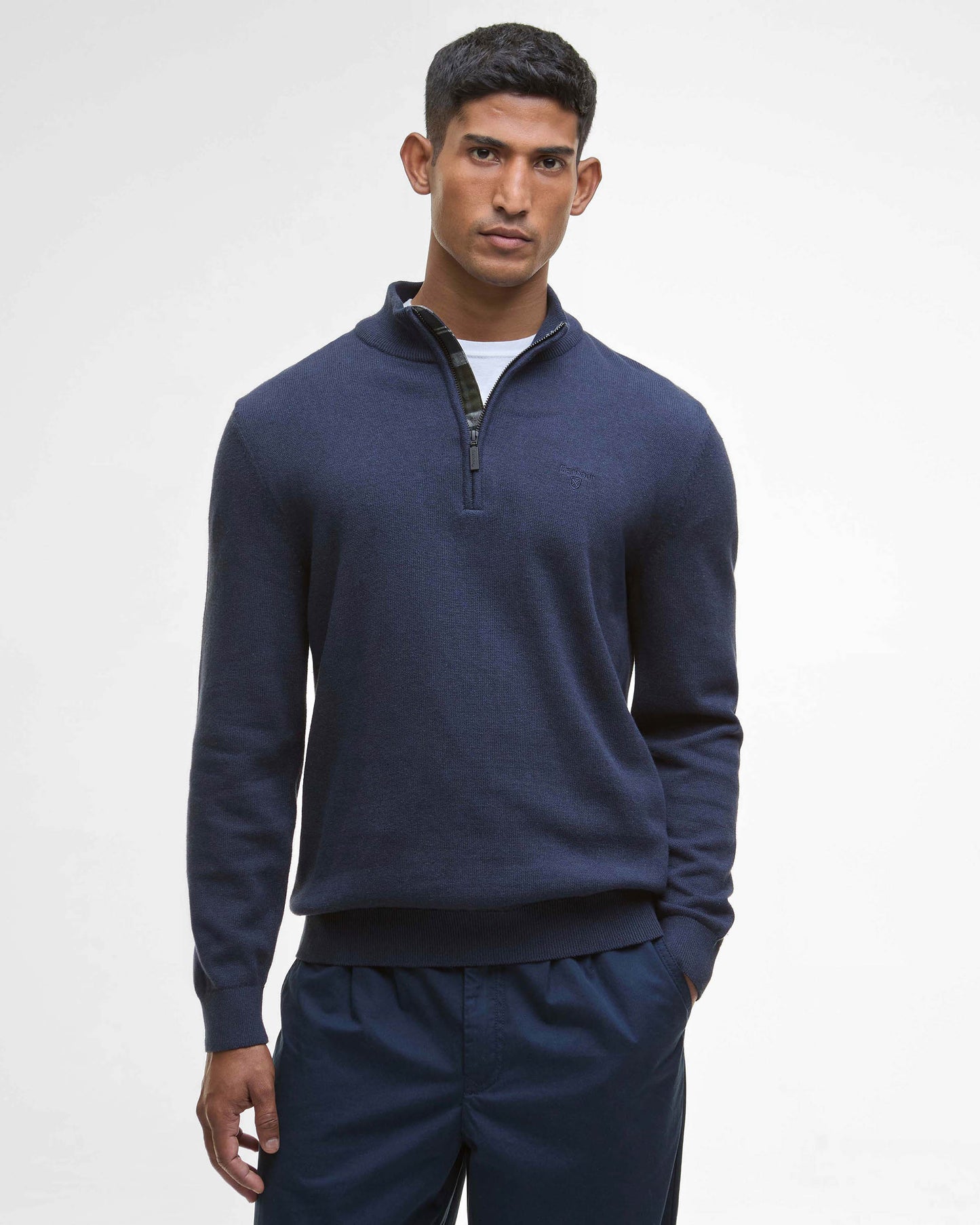 Barbour Avoch Mens Half Zip Jumper - Navy Marl