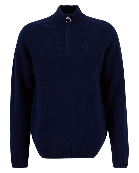 Barbour Grangetown Mens Half Zip Knitted Jumper - Navy
