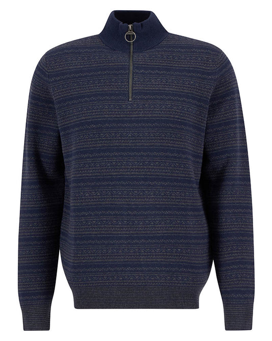 Barbour Dartfield Mens Half Zip Knitted Jumper - Navy