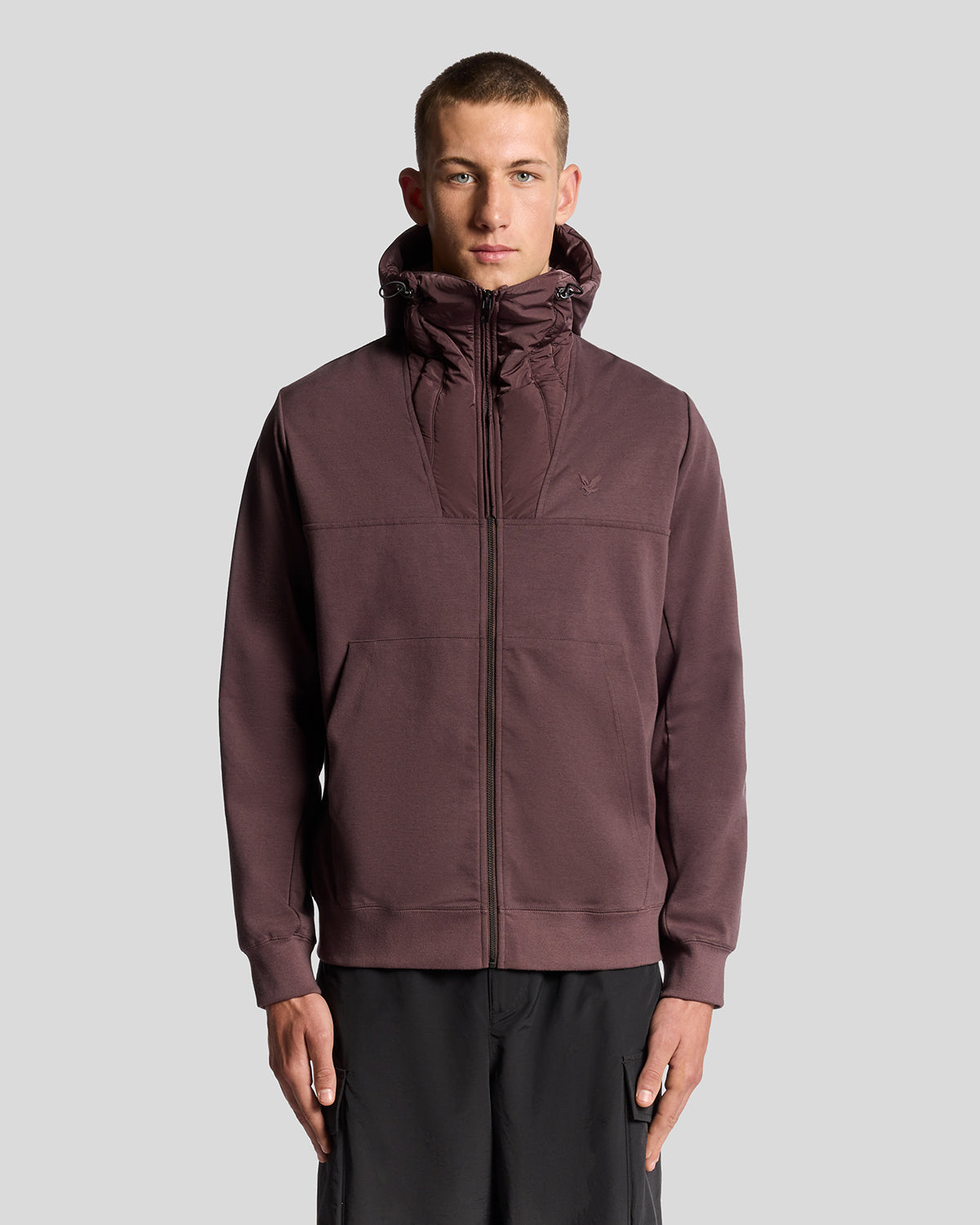 Lyle & Scott Panelled Hybrid Jacket - X863 Espresso