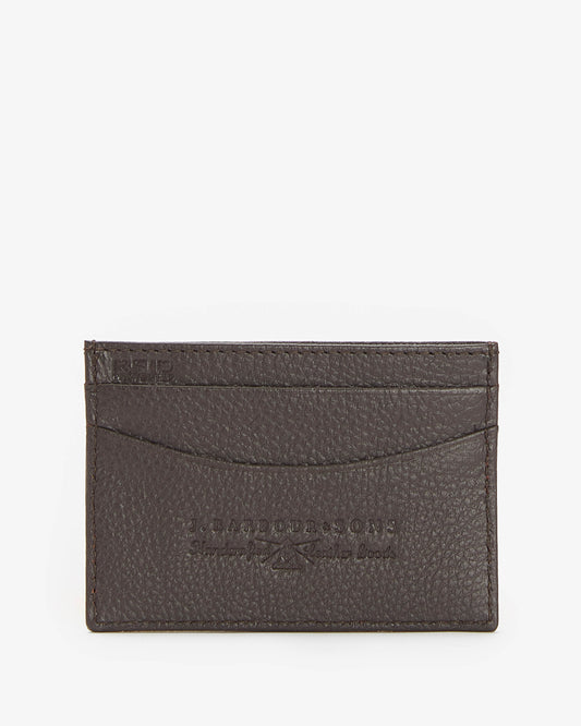 Barbour Amble Mens Leather Card Holder - Dark Brown
