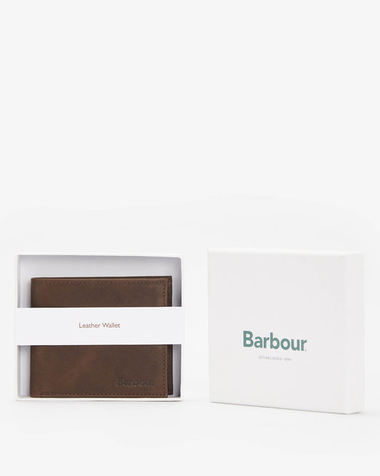 Barbour Padbury Mens Billfold Wallet - Dark Brown