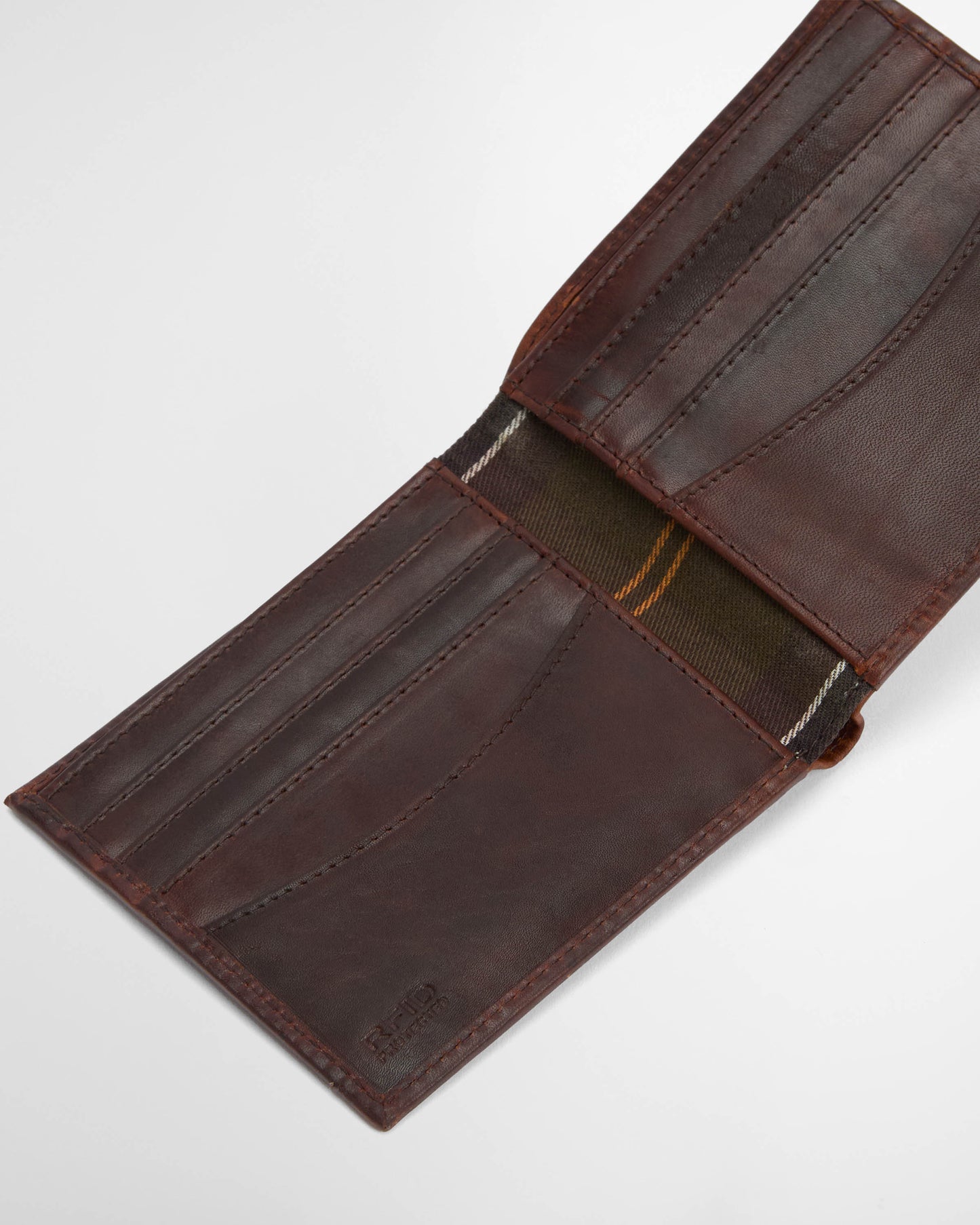 Barbour Bilton Mens Leather Wallet Burnt - Chocolate Brown