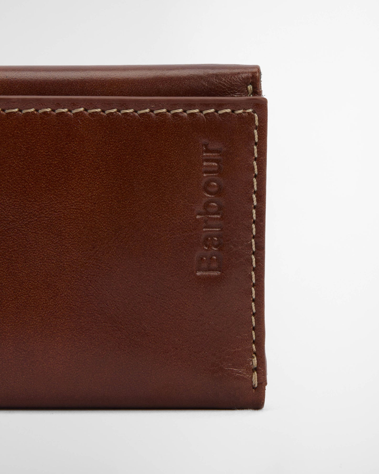 Barbour Bywell Mens Leather Bi Fold Wallet - Heritage Brown