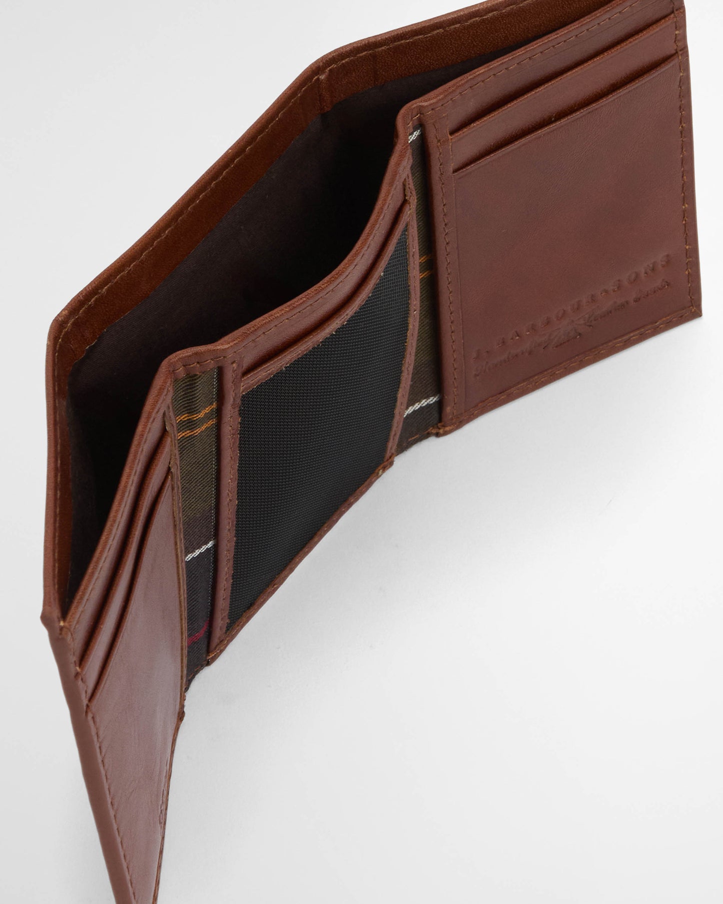 Barbour Bywell Mens Leather Bi Fold Wallet - Heritage Brown
