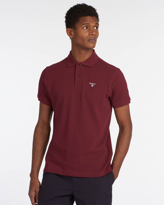 Barbour Tartan Pique Mens Polo - Ruby