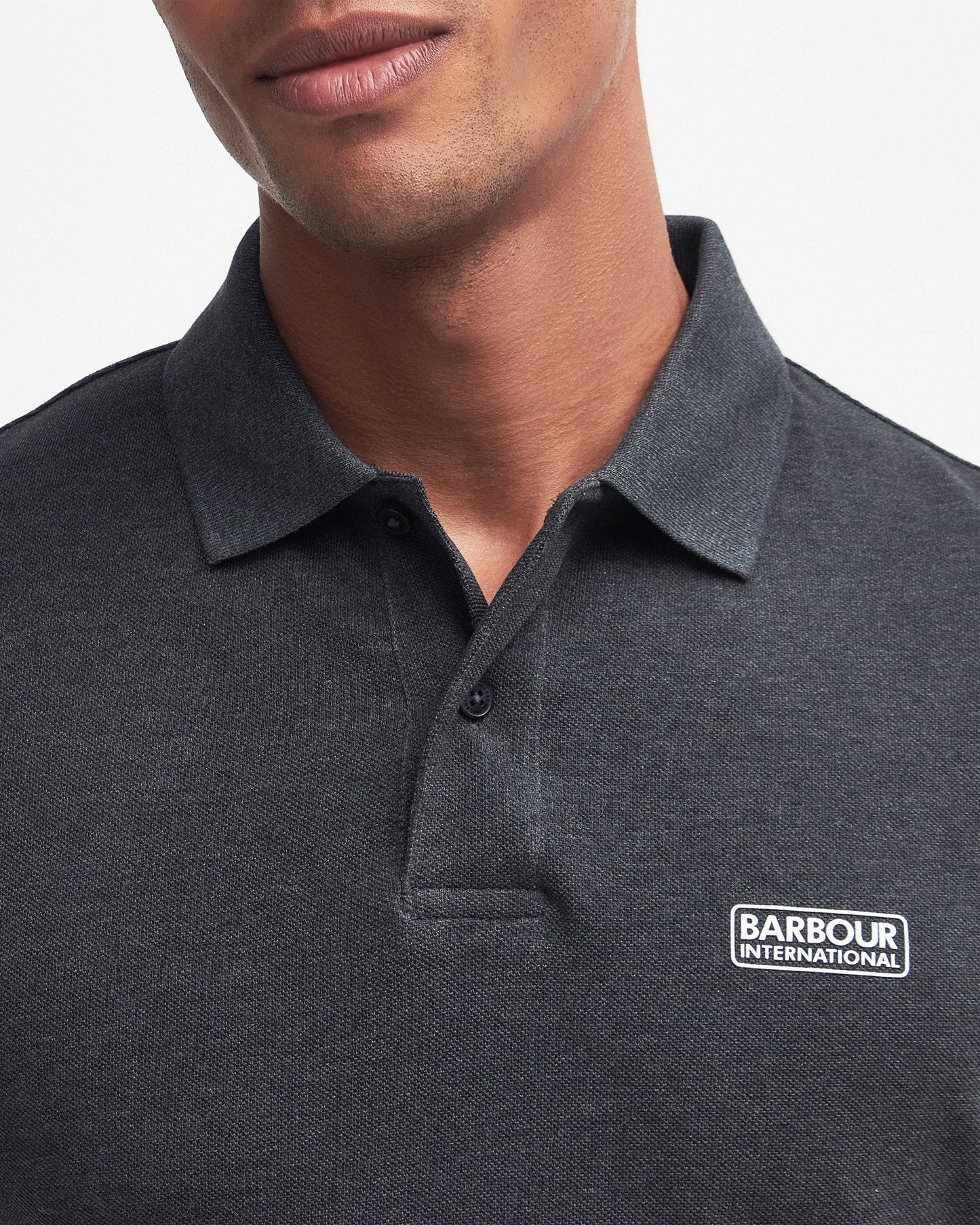Barbour International Essential Short Sleeve Mens Polo - Asphalt Marl