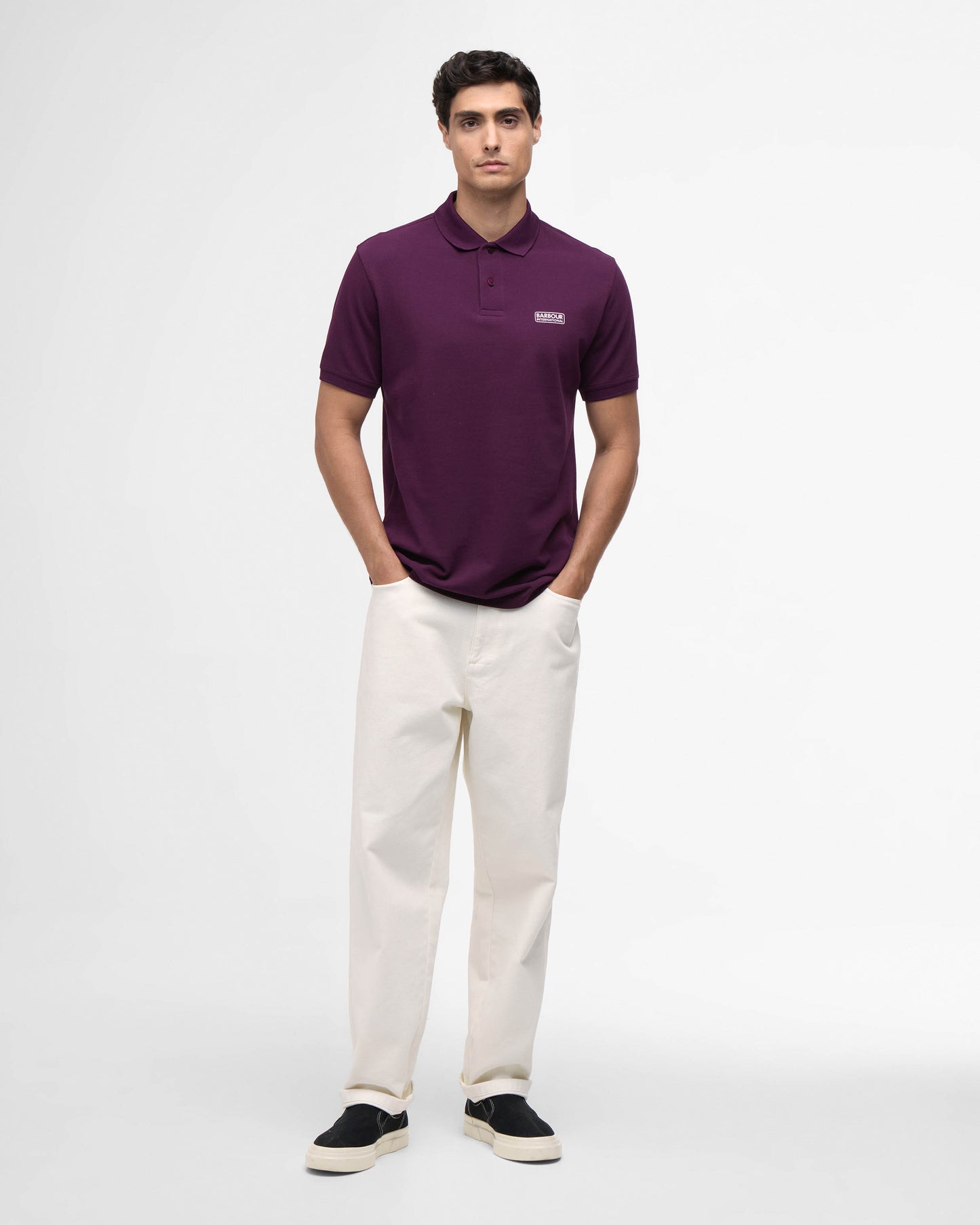 Barbour International Essential Short Sleeve Mens Polo - Potent Merlot
