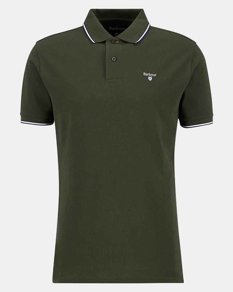 Barbour Fielding Mens Tailored Polo Shirt - Olive