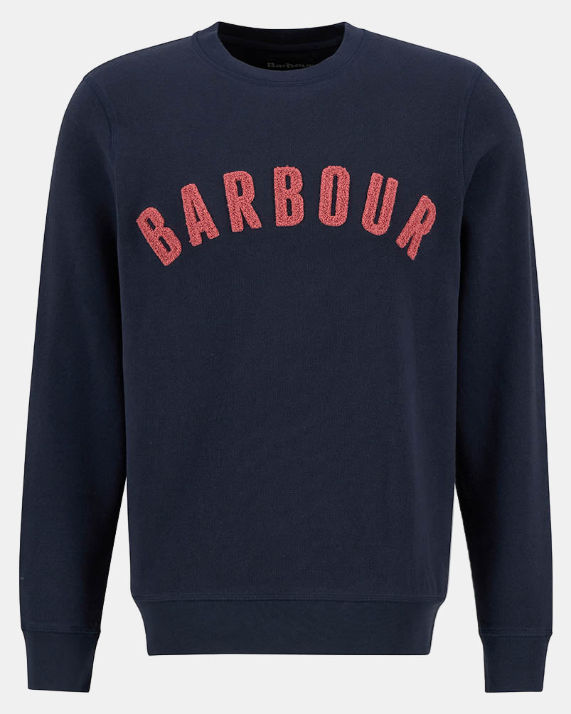 Barbour Prep Logo Crew Mens Sweatshirt - Navy/Pink