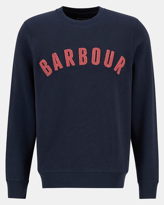 Barbour Prep Logo Crew Mens Sweatshirt - Navy/Pink