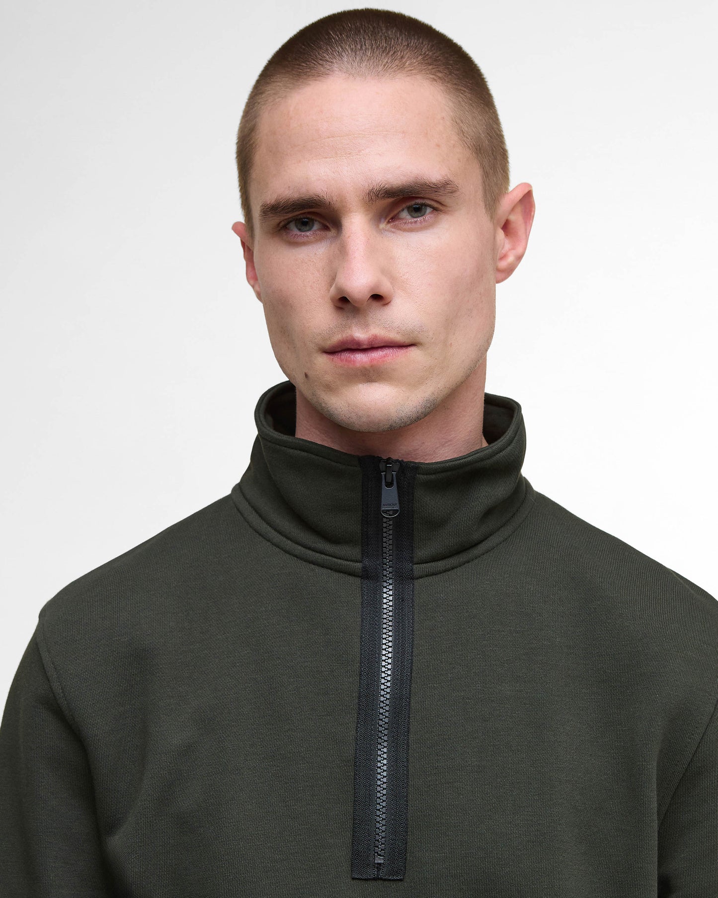 Barbour International Outline Mens Funnel Neck Sweatshirt - Sage