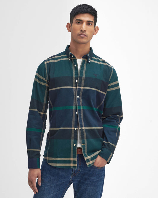 Barbour Iceloch Tailored Mens Shirt - Green Loch