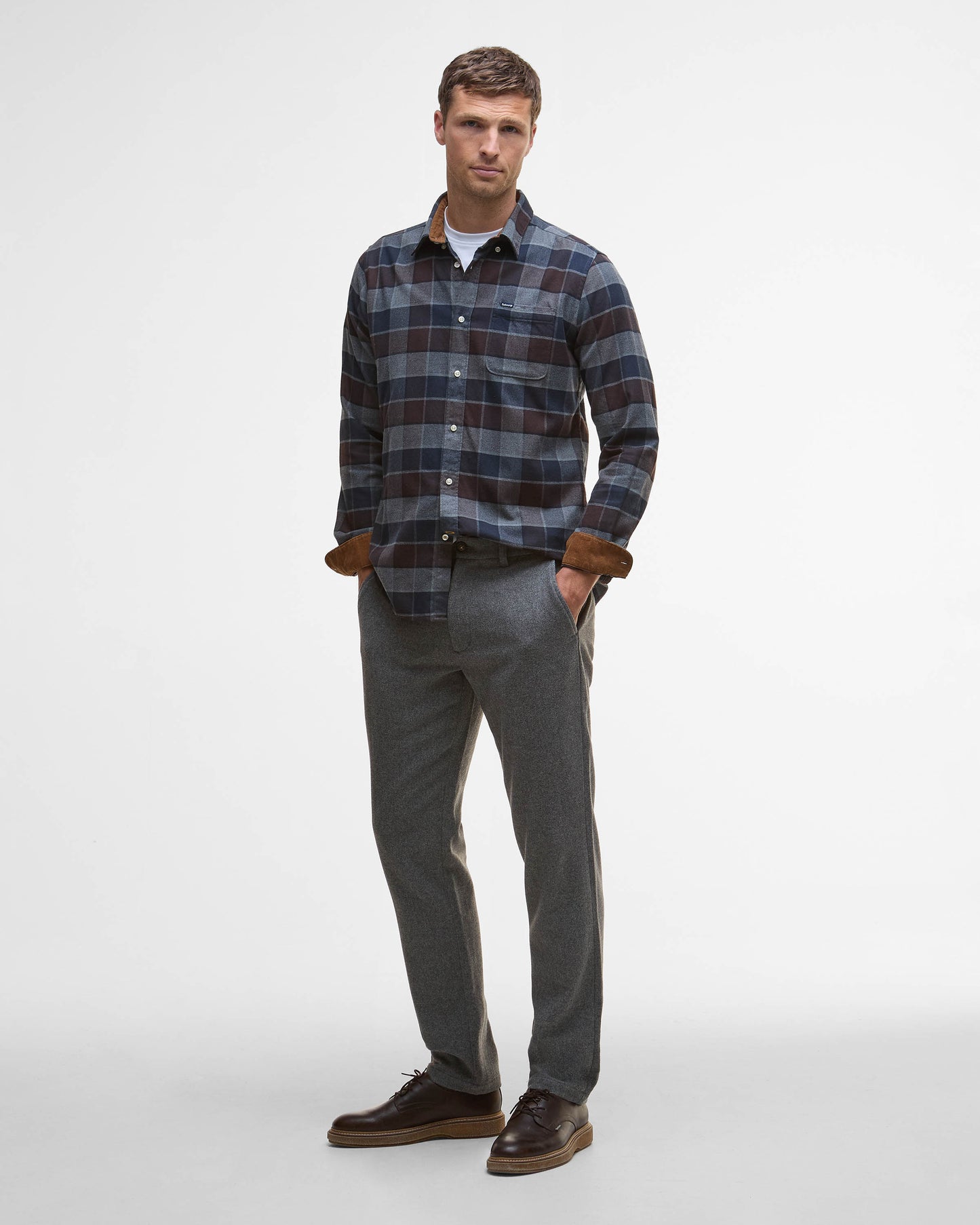 Barbour Valley Tailored Mens Shirt - Dark Oak