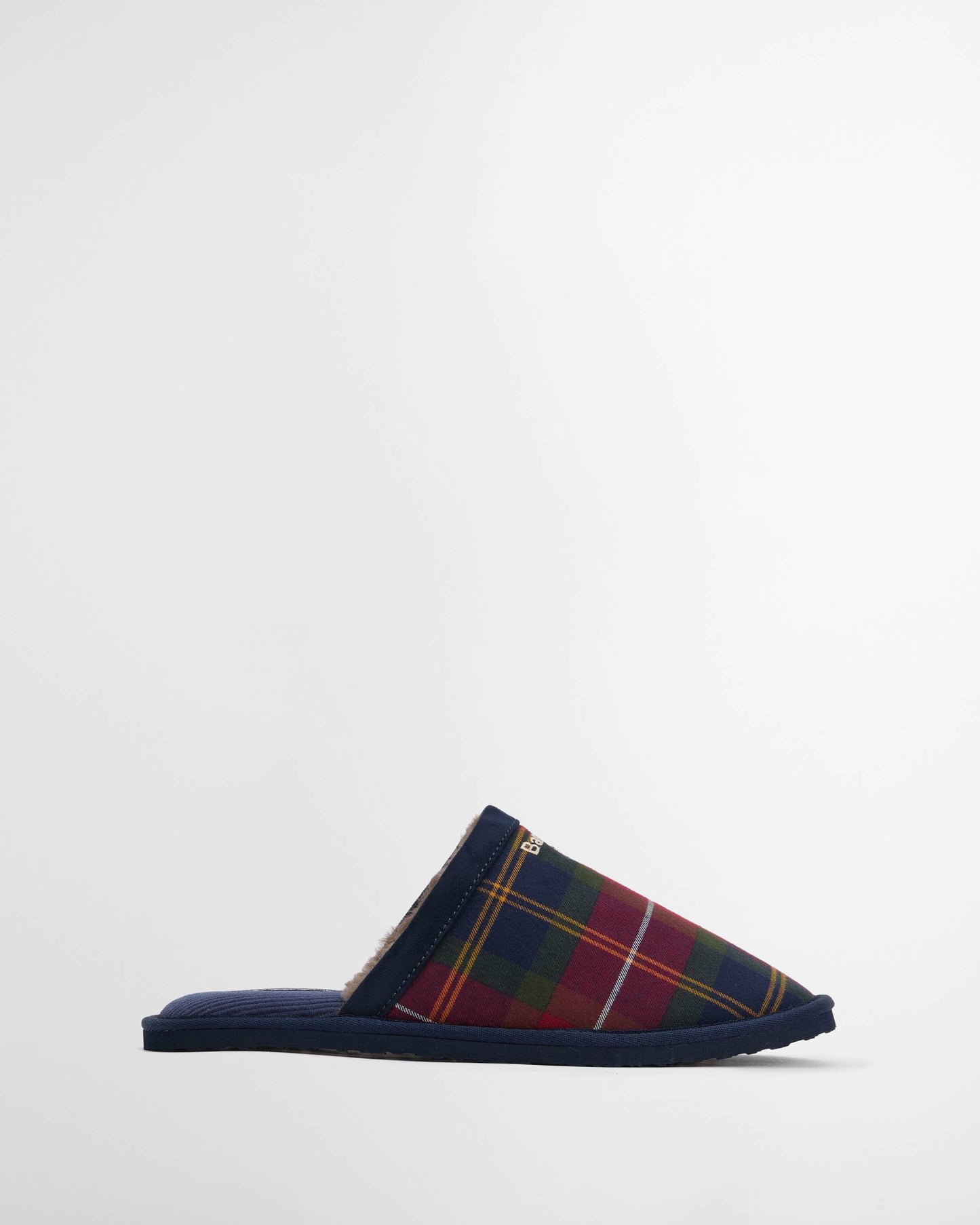 Barbour Everitt Mens Tartan Mule Slippers - Winterberry Tartan