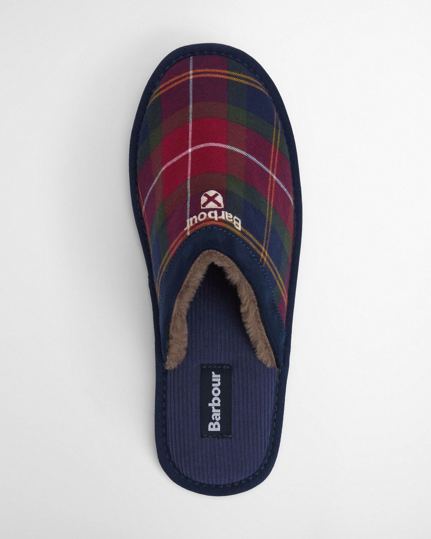 Barbour Everitt Mens Tartan Mule Slippers - Winterberry Tartan