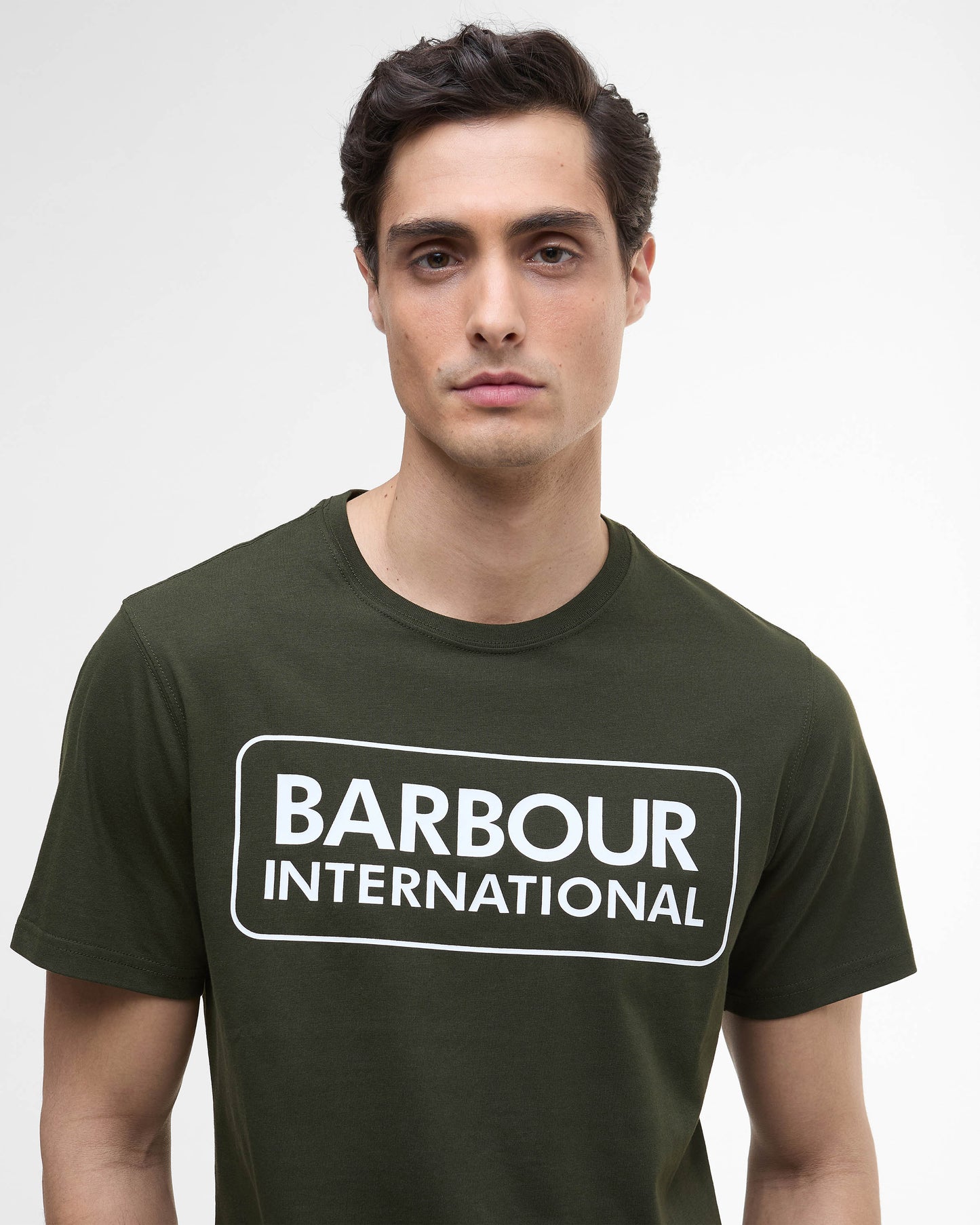 Barbour International Essential Large Logo Mens T-Shirt - Sage/White