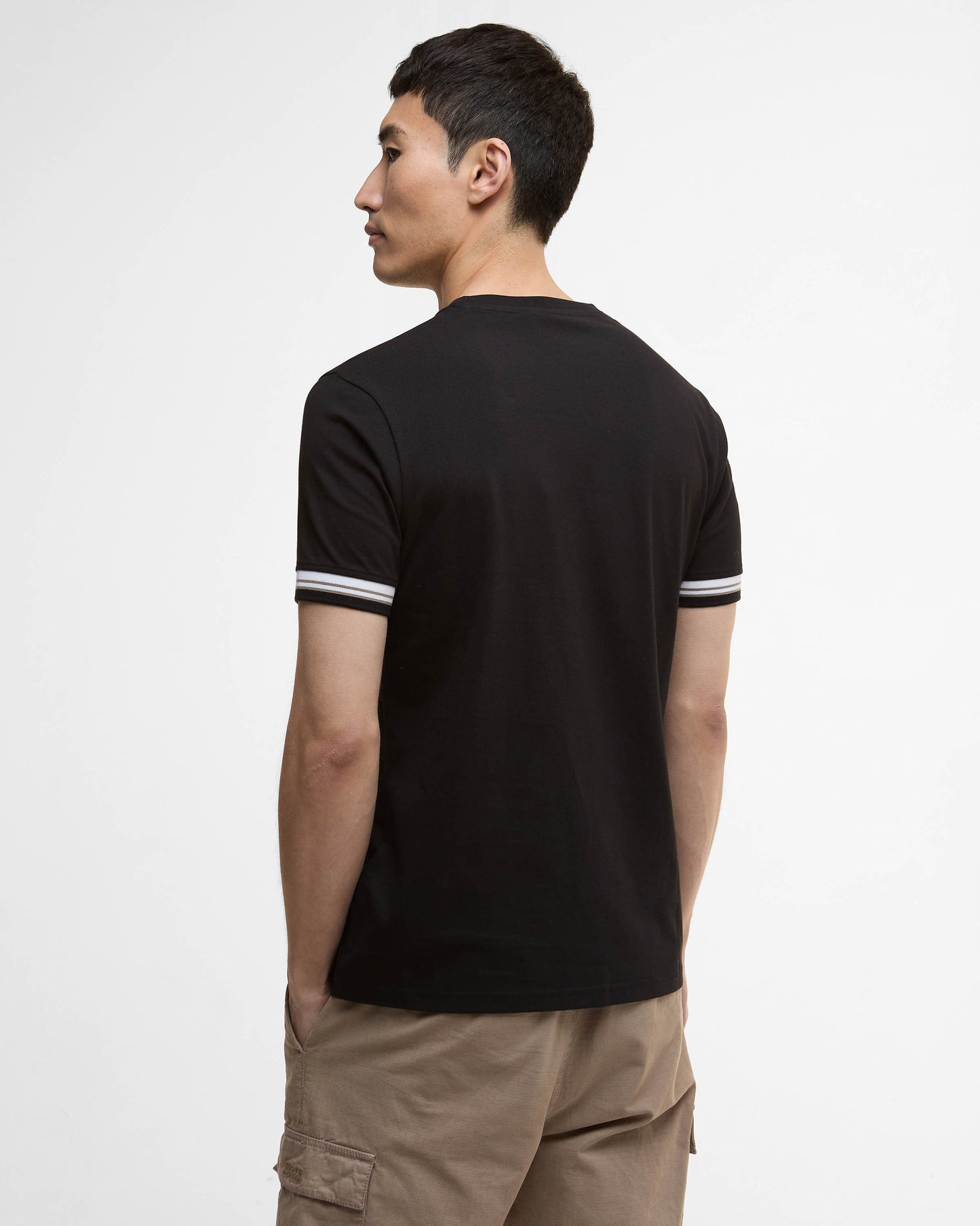 Barbour International Bruce Mens Tipped Cuff T-Shirt - Black