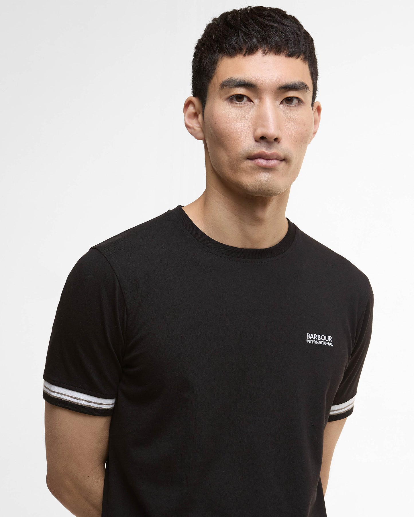 Barbour International Bruce Mens Tipped Cuff T-Shirt - Black
