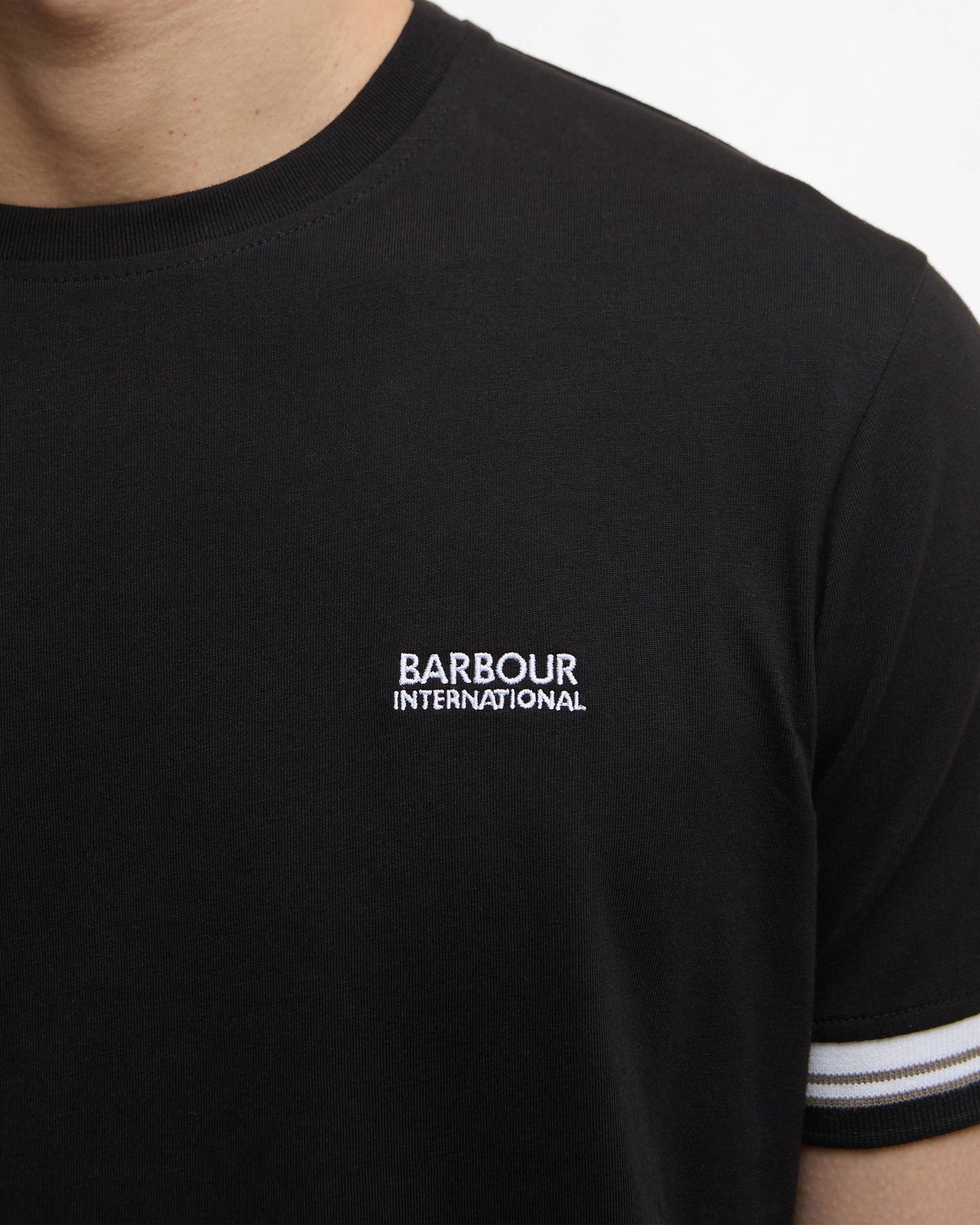 Barbour International Bruce Mens Tipped Cuff T-Shirt - Black