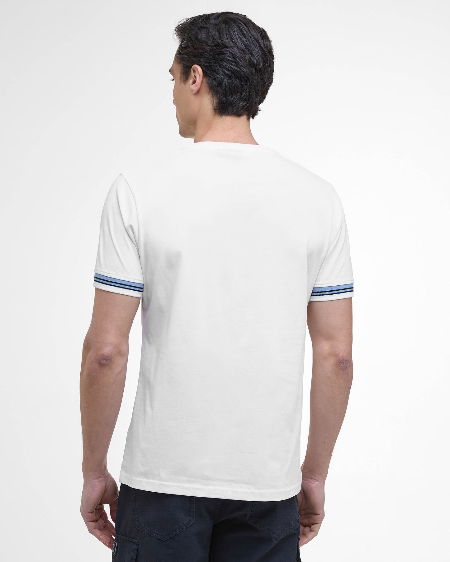 Barbour International Bruce Mens Tipped Cuff T-Shirt - White