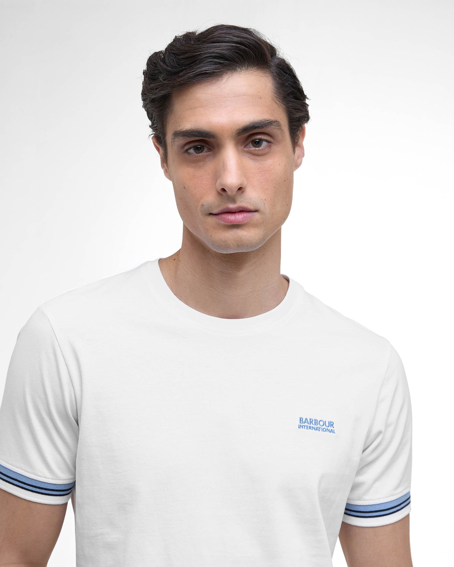 Barbour International Bruce Mens Tipped Cuff T-Shirt - White