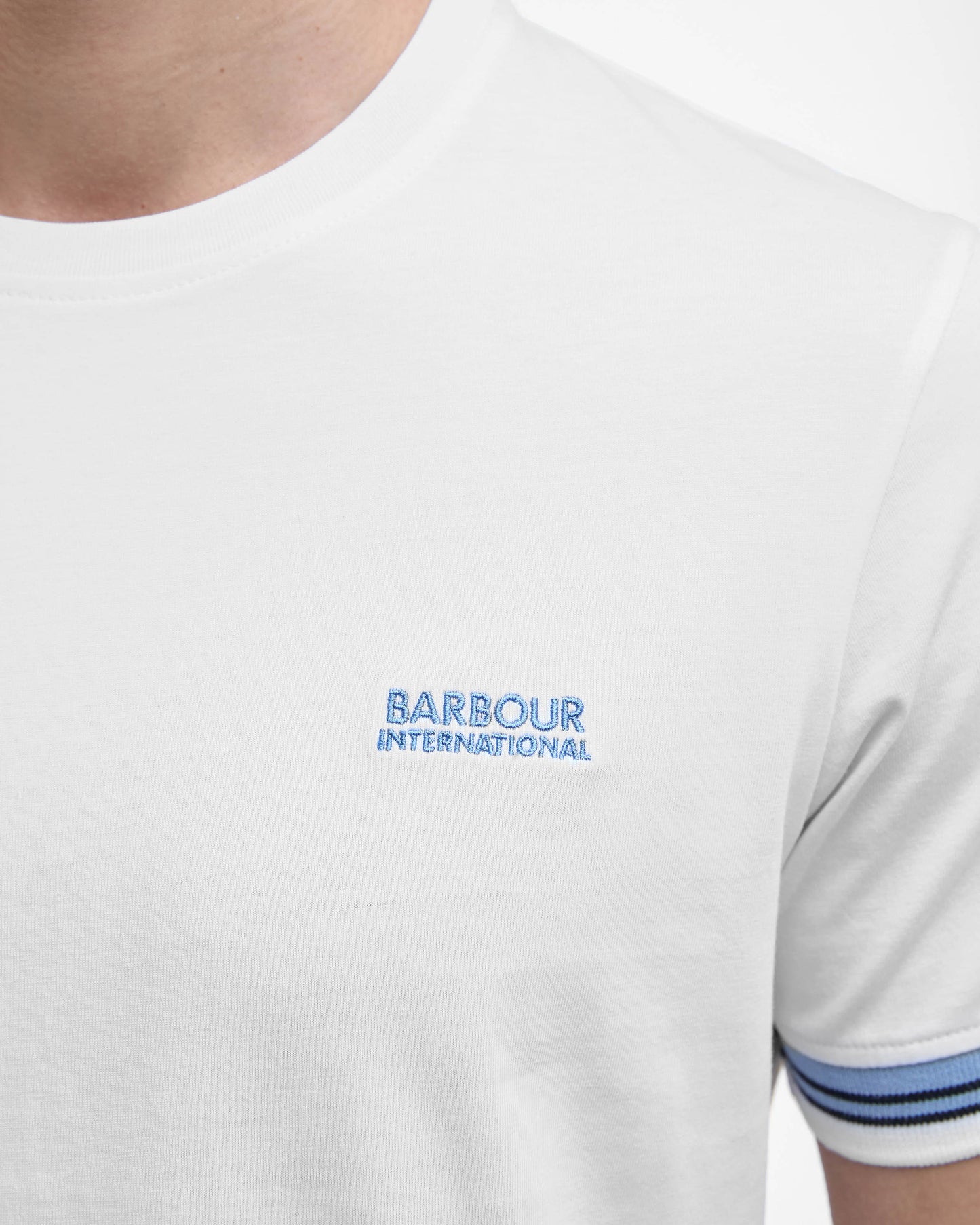 Barbour International Bruce Mens Tipped Cuff T-Shirt - White