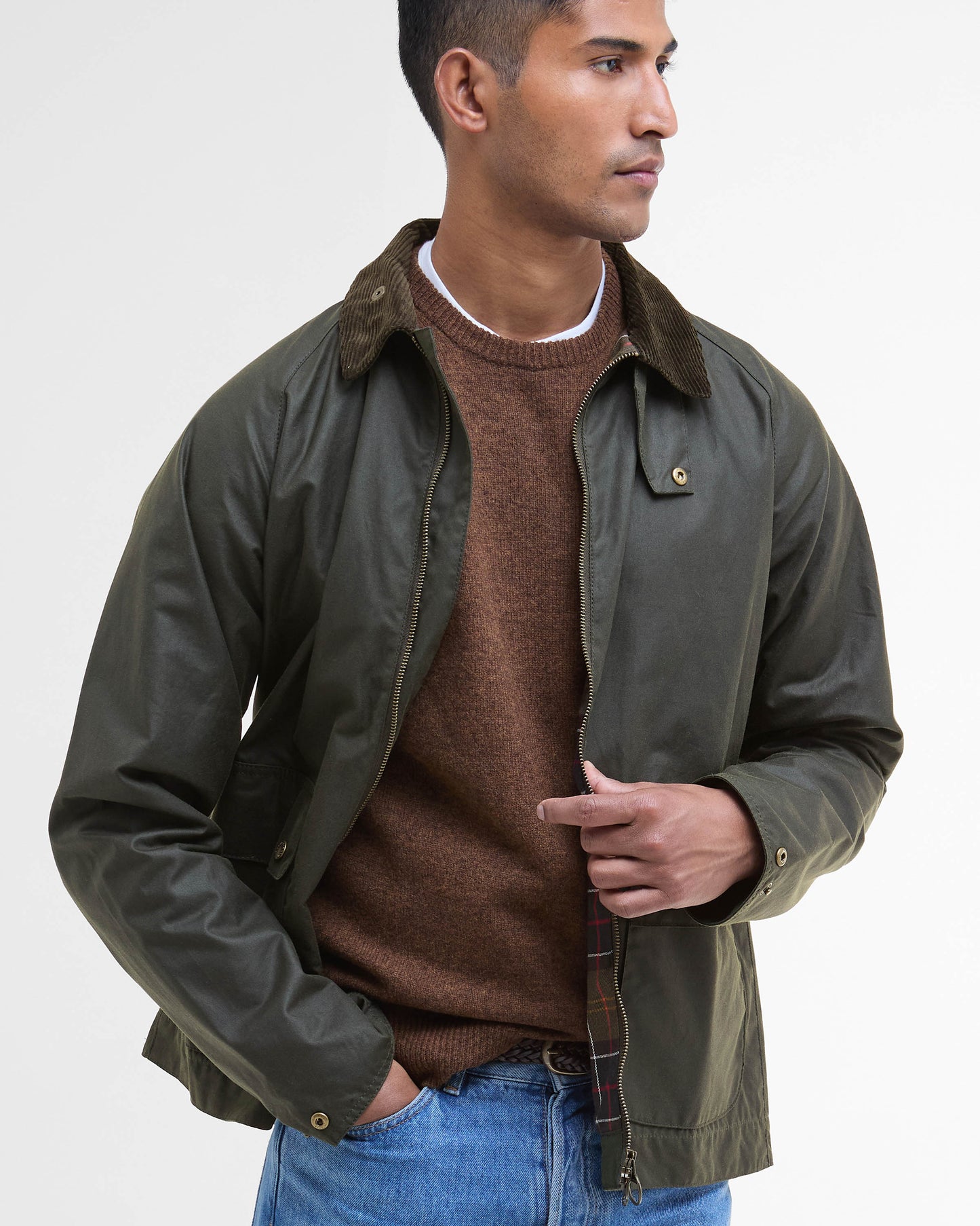 Barbour Short Bedale Mens Wax Jacket - Fern