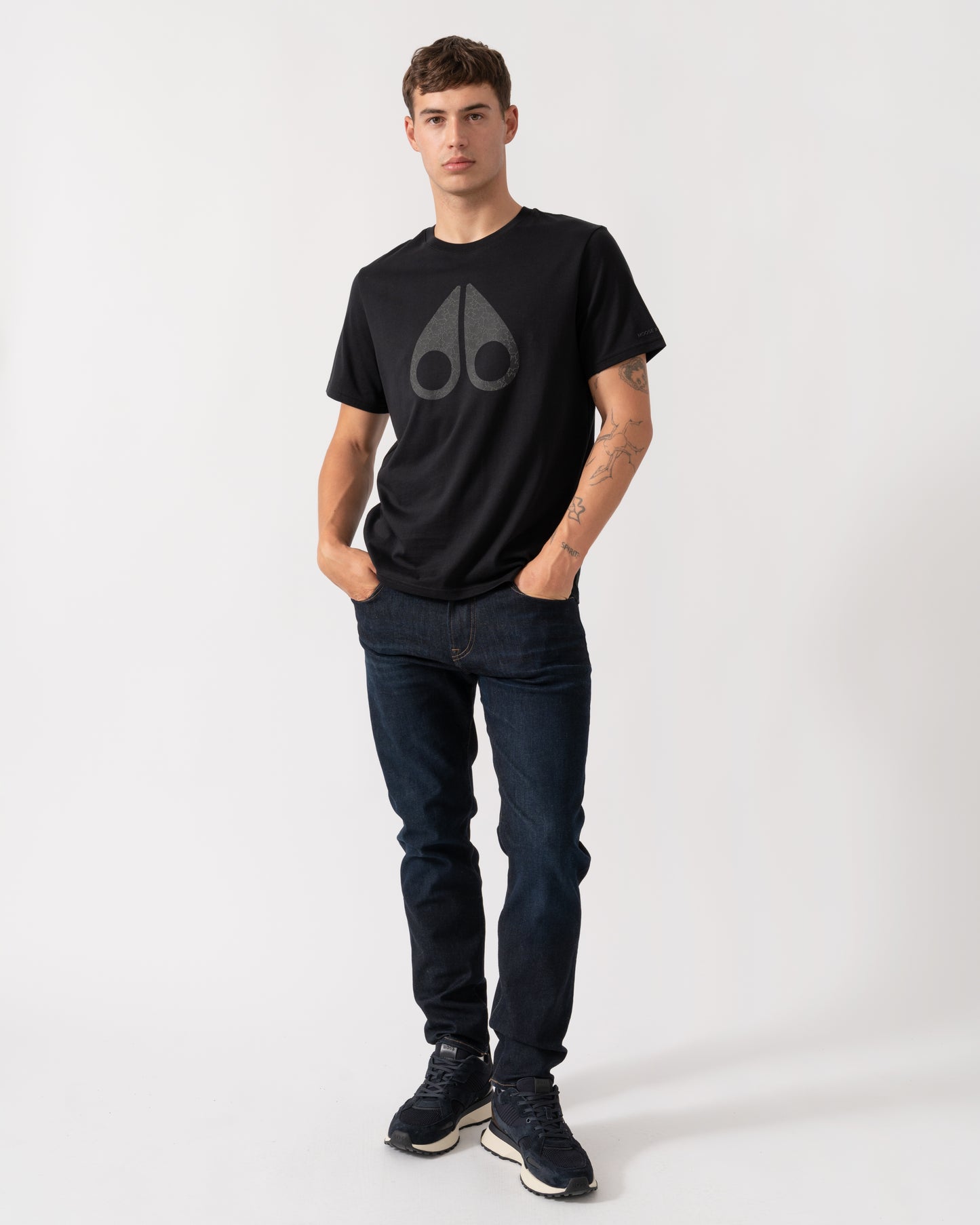 Moose Knuckles Chamblee Leaf Mens T-Shirt - Black 292