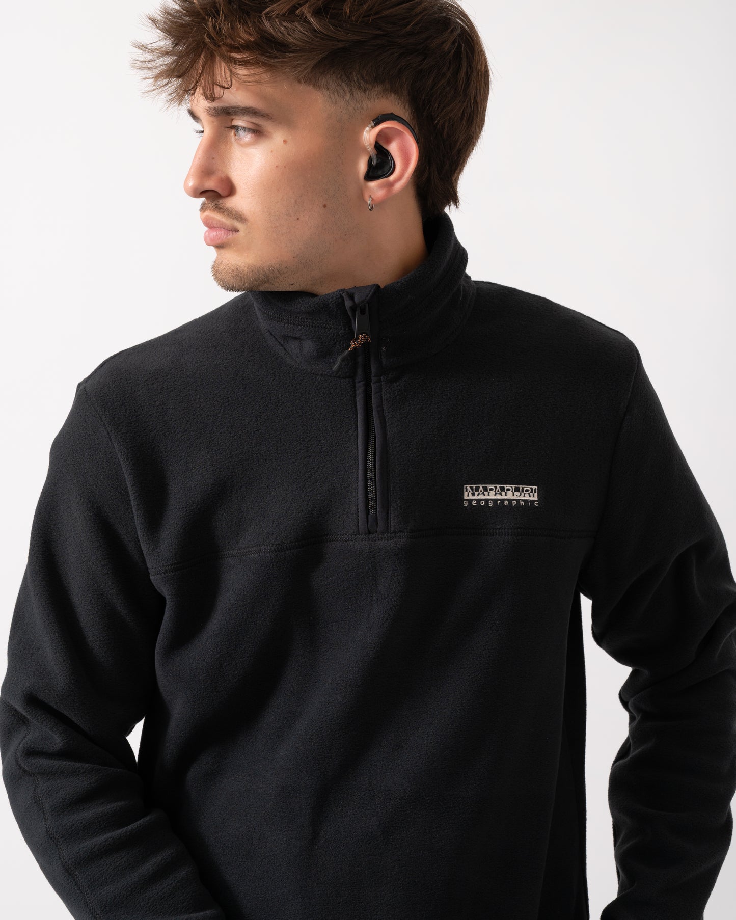 Napapijri Dergana Mens Half Zip Sweatshirt - Black Beauty 941