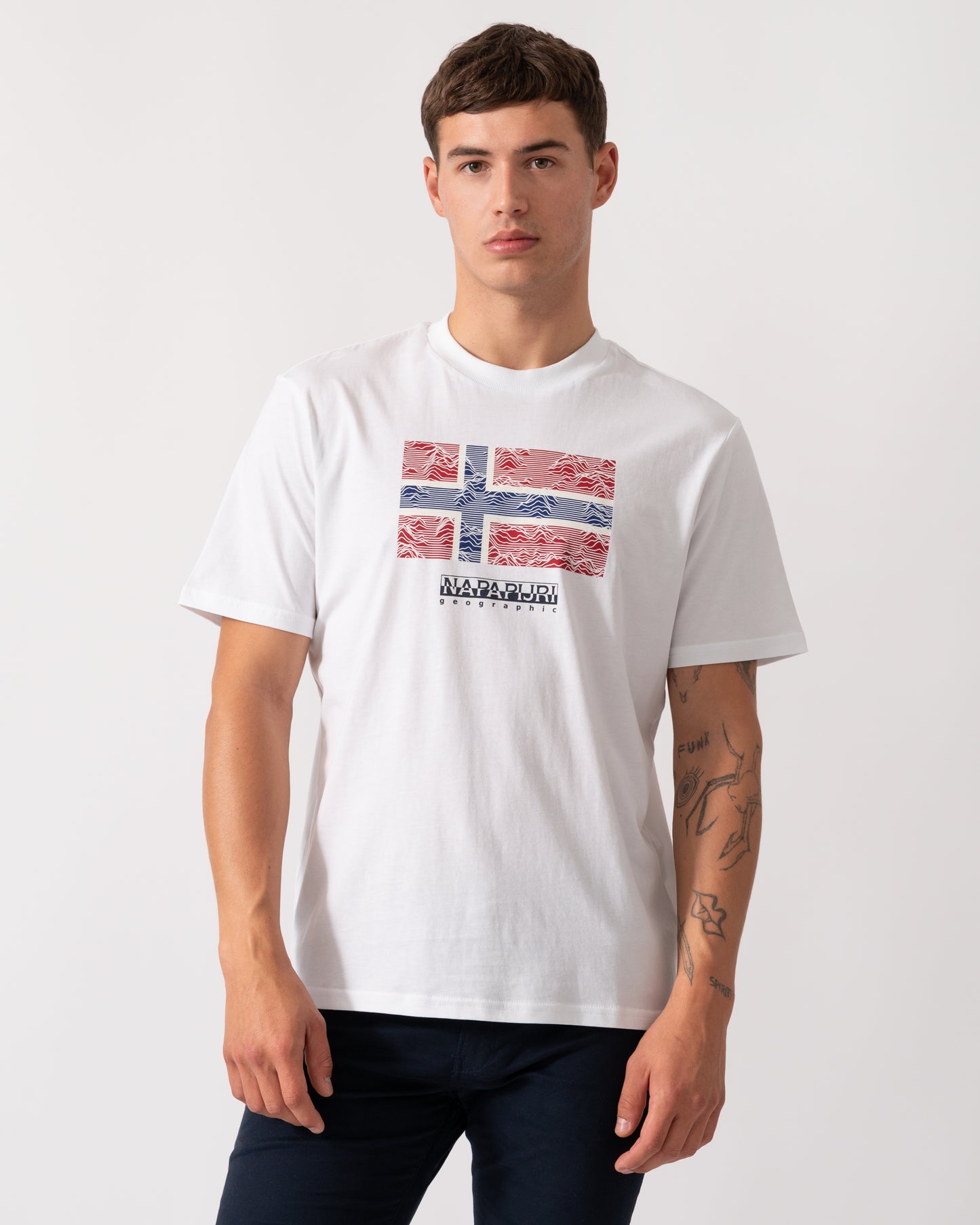 Napapijri Drapeau Mens Short Sleeve T-Shirt - Bright White 002