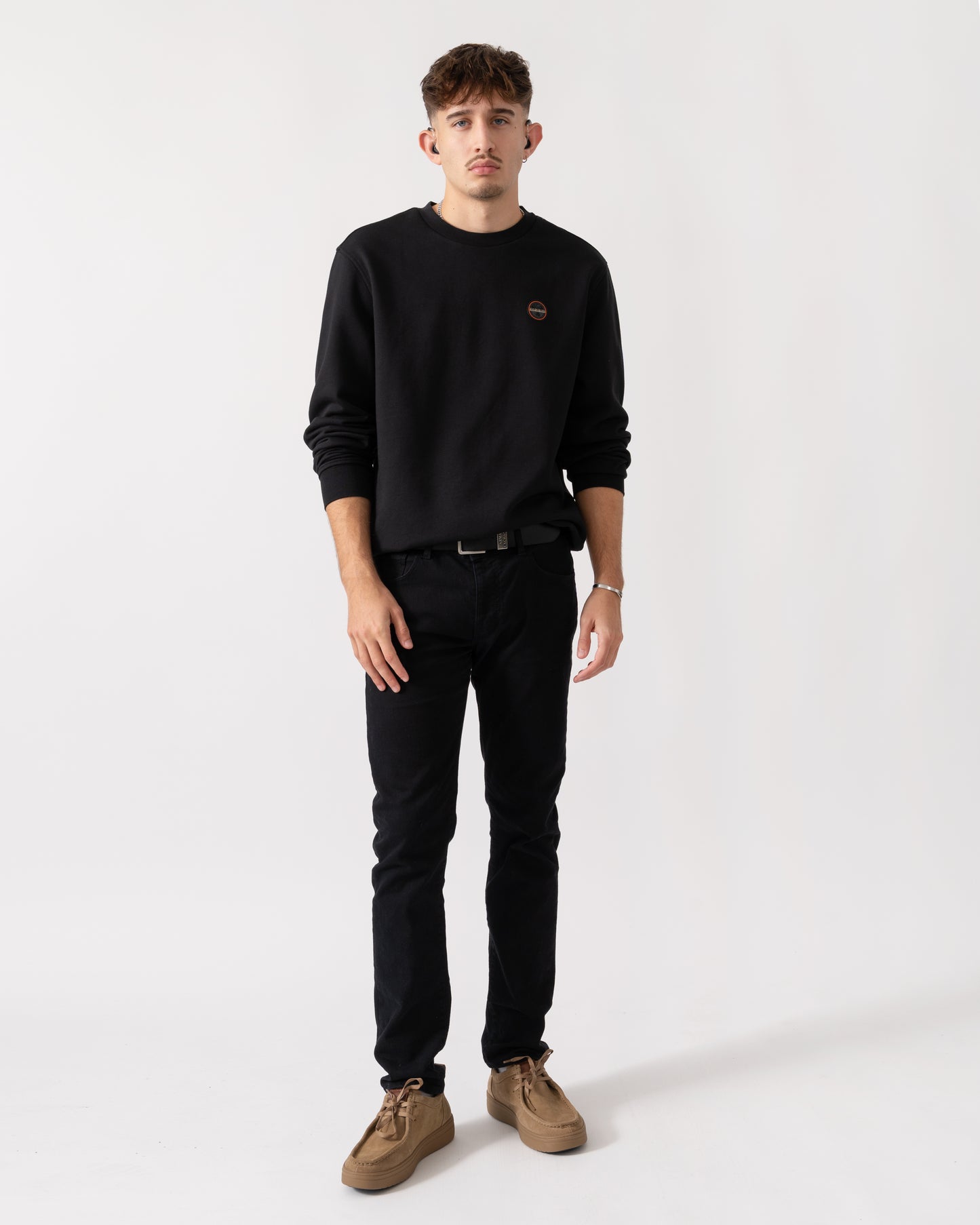 Napapijri Badge Mens Crew Neck Sweatshirt - Black Beauty 941