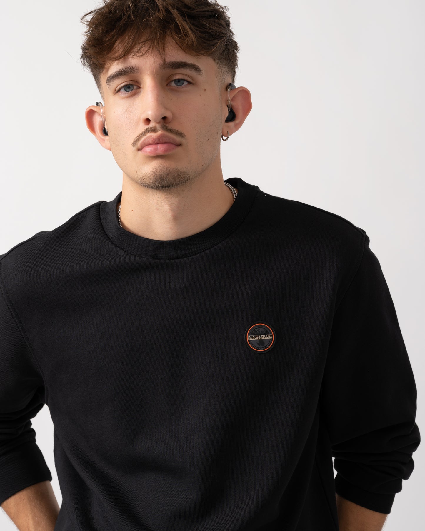 Napapijri Badge Mens Crew Neck Sweatshirt - Black Beauty 941