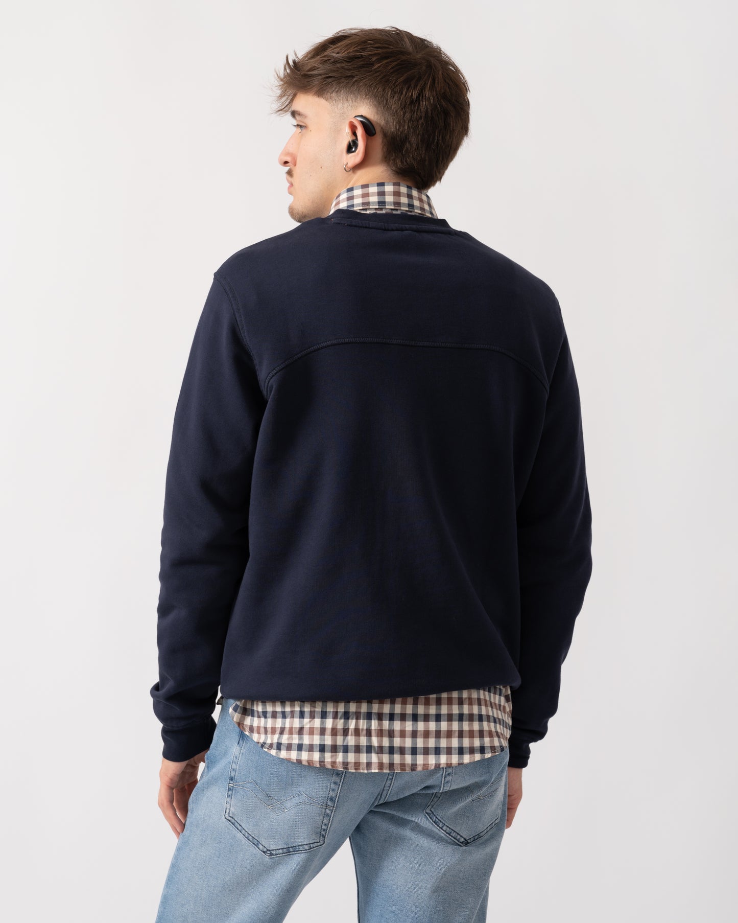 Napapijri Badge Mens Crew Neck Sweatshirt - Blue Marine 176