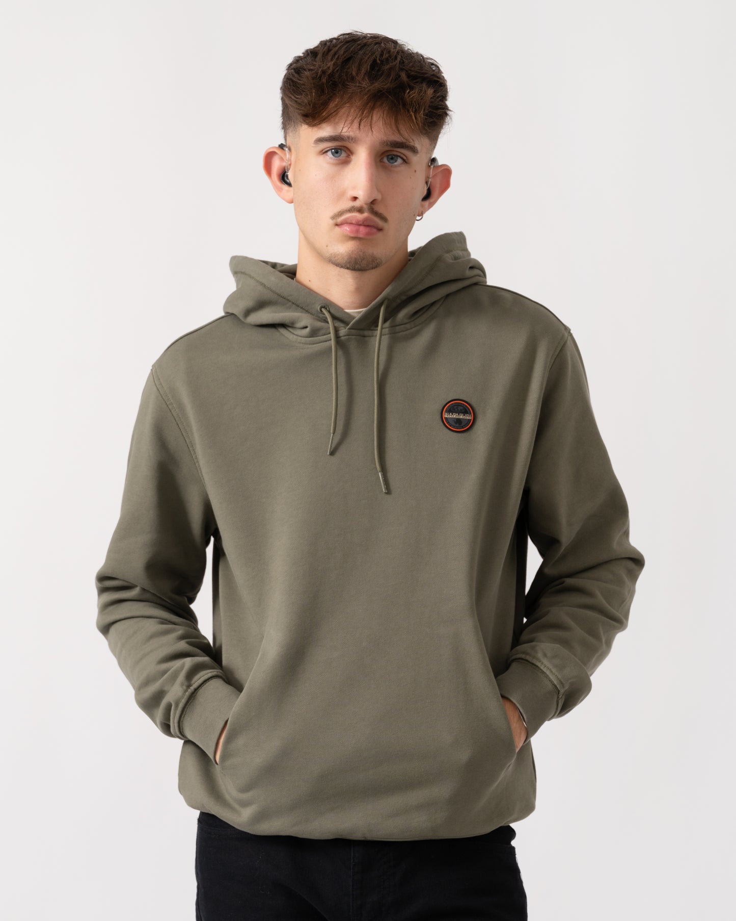 Napapijri Badge Mens Hoodie - Tea Leaf G0A