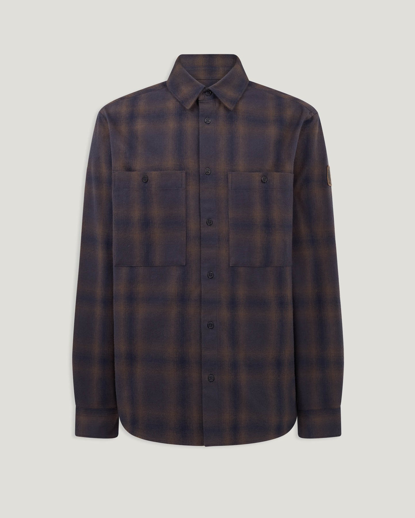Belstaff Outpost Mens Flannel Shirt Major - Brown / Dark Ink / Charcoal