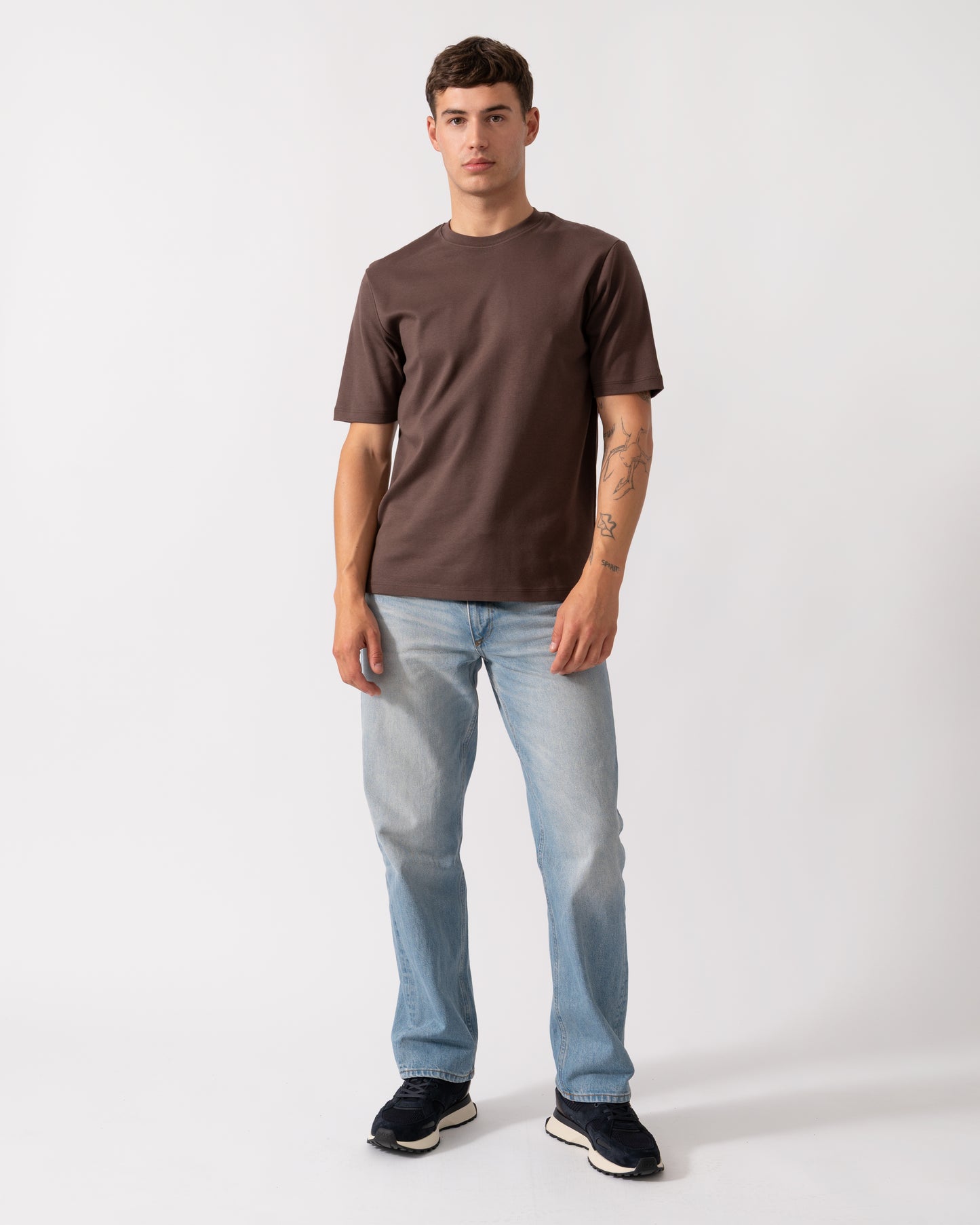 Oliver Sweeney Palmela Mens Crew Neck T-Shirt - Chocolate