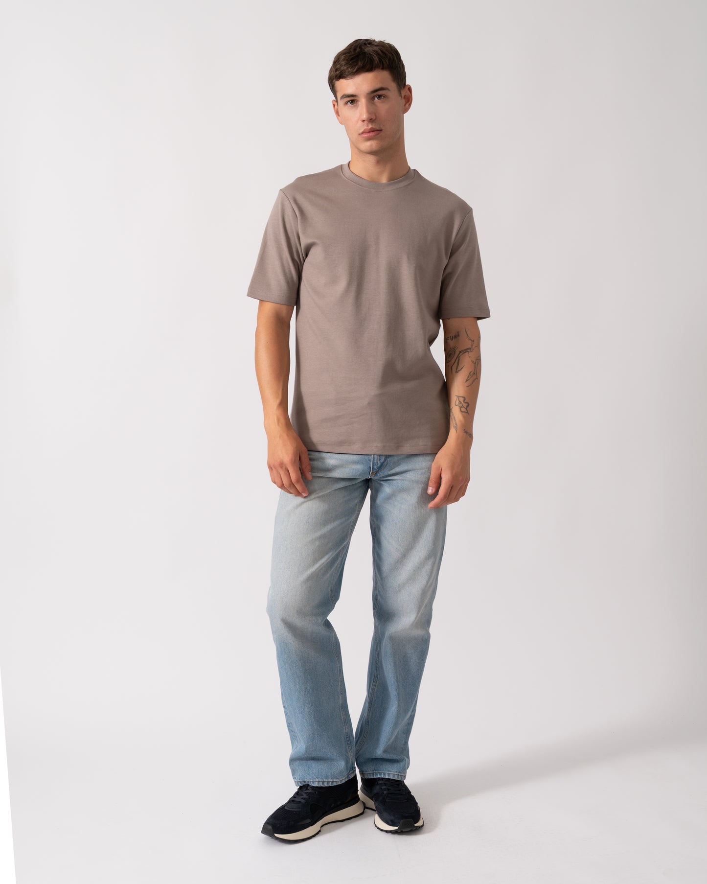 Oliver Sweeney Palmela Mens Crew Neck T-Shirt - Mushroom