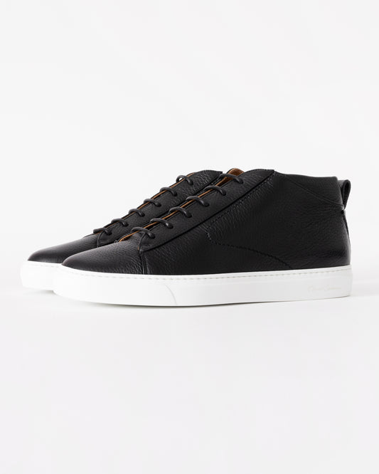 Oliver Sweeney Fermo Mens Mid Cut Deer Leather Trainers - Black