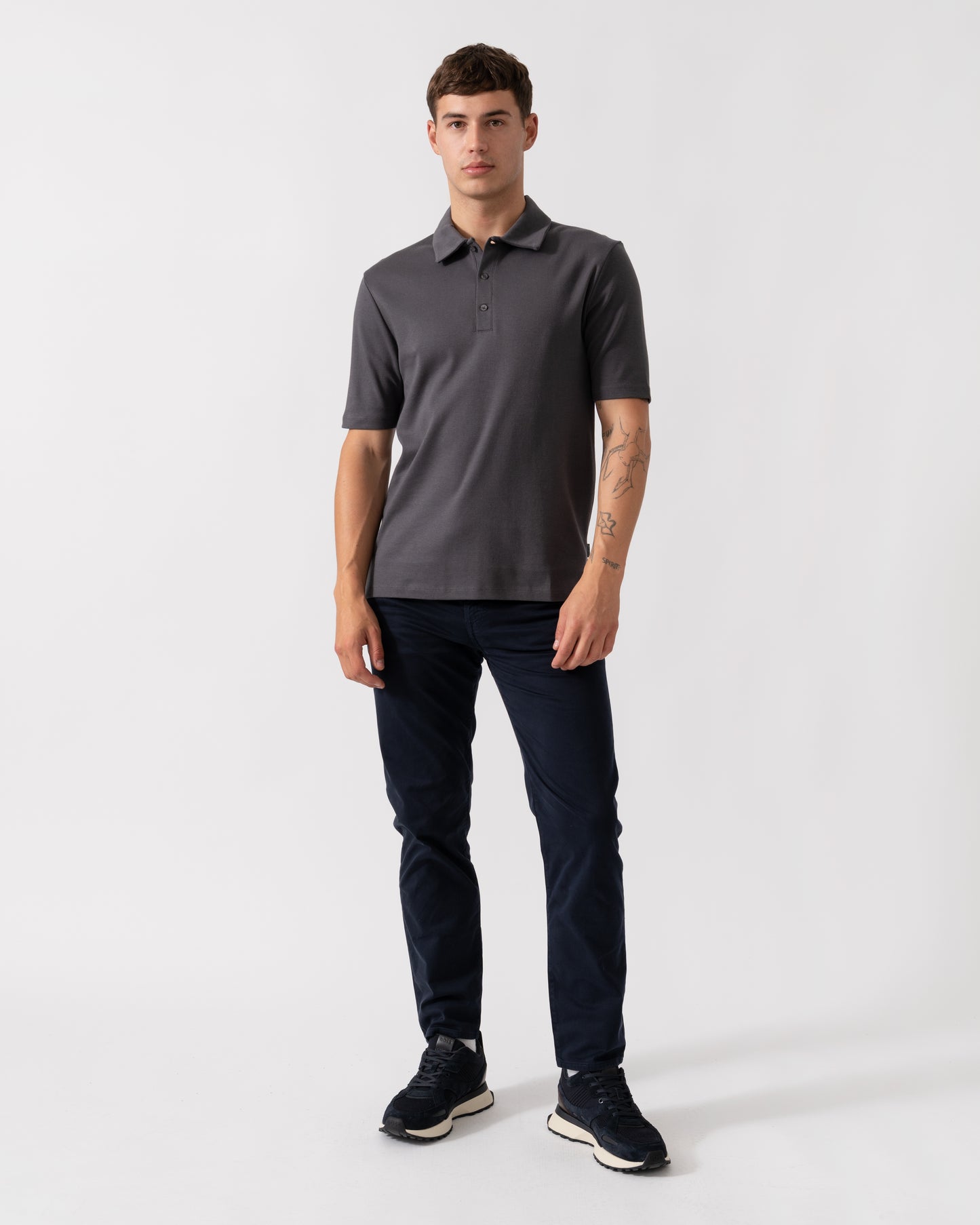 Oliver Sweeney Hunston Mens Short Sleeve Polo Shirt - Slate
