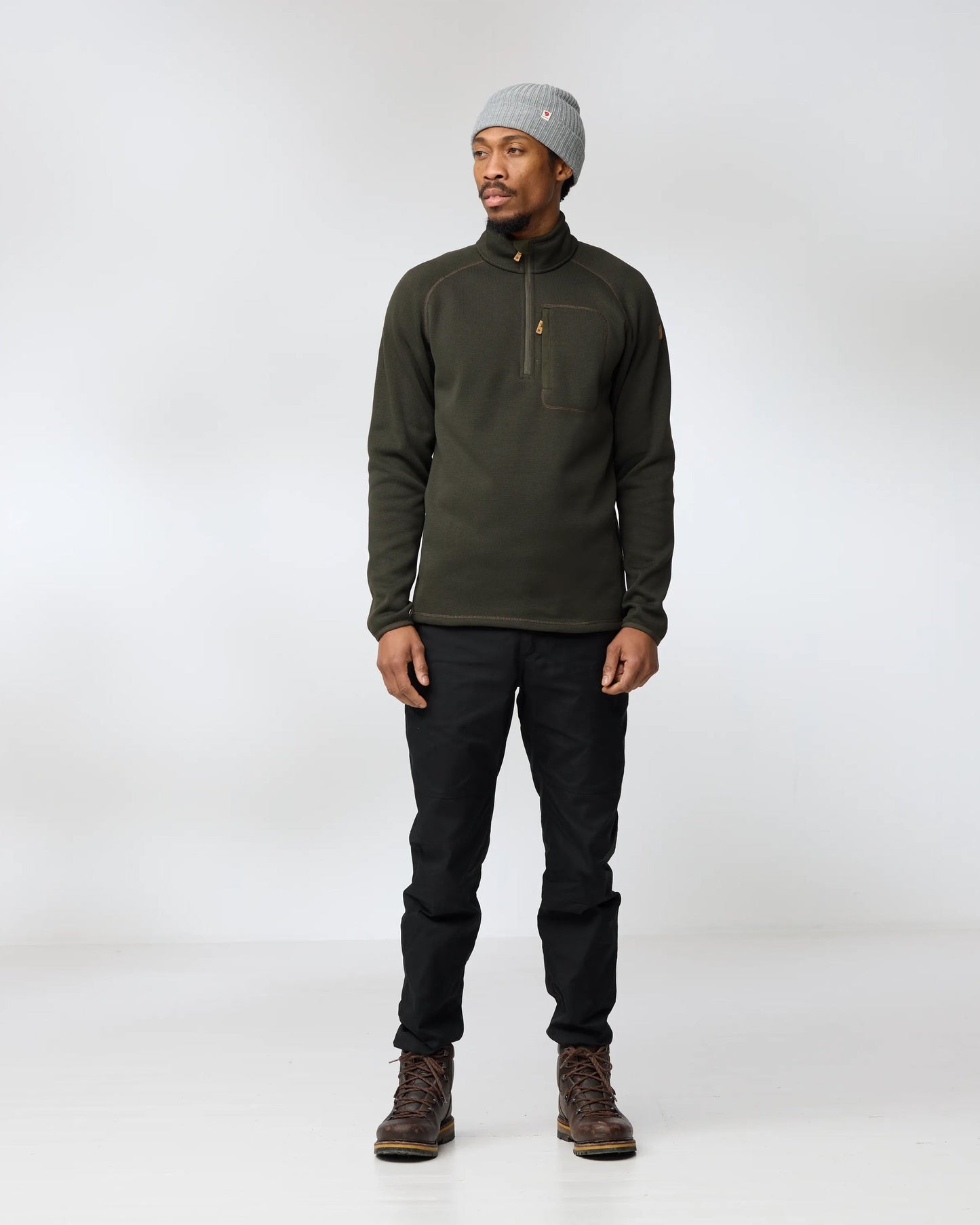 Fjallraven Ovik Mens Half Zip Fleece - Deep Forest 662