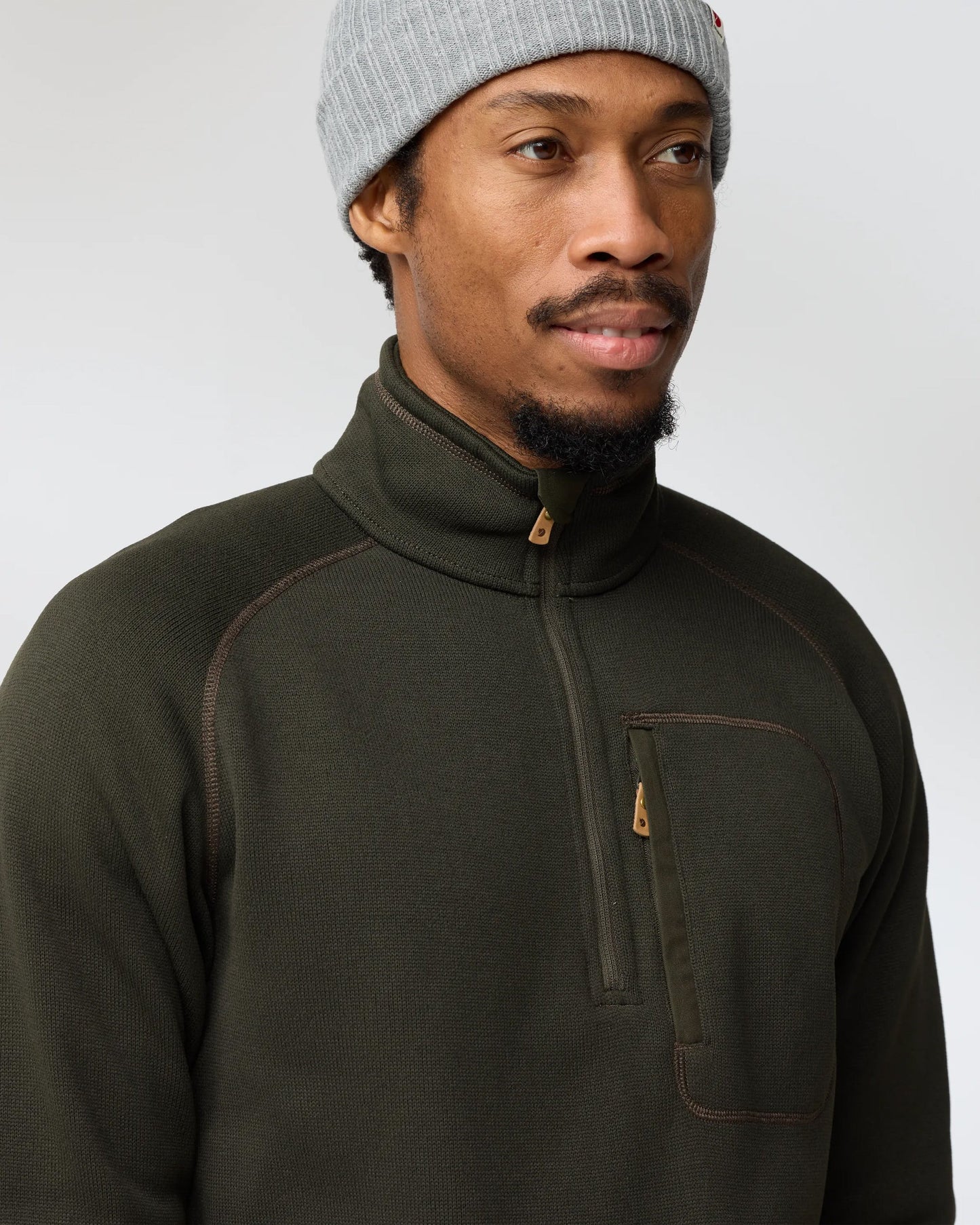 Fjallraven Ovik Mens Half Zip Fleece - Deep Forest 662