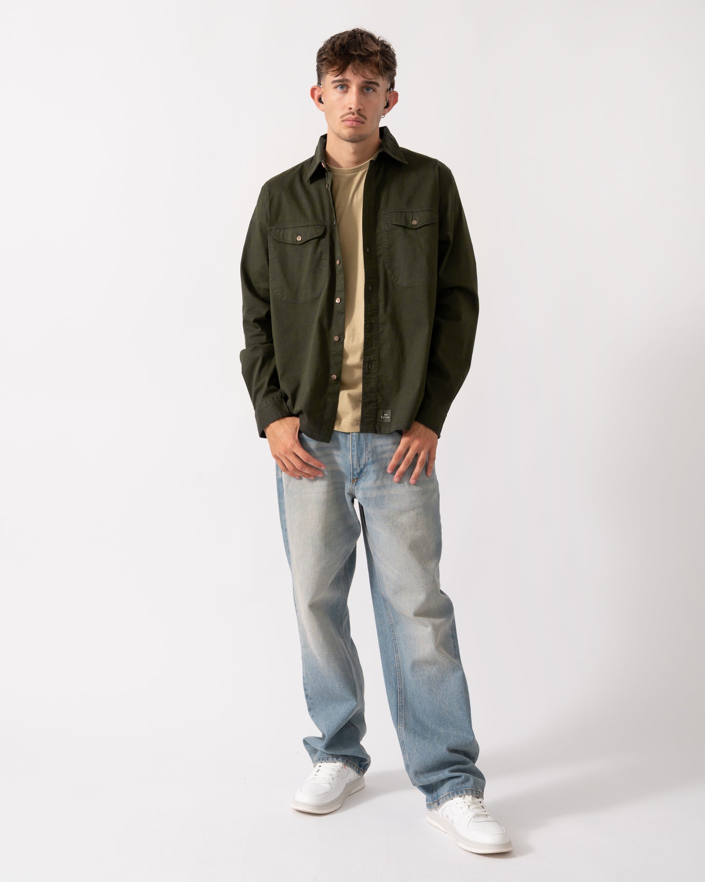 PS Paul Smith Mens Casual Fit Long Sleeve Shirt - 38 Bottle Green