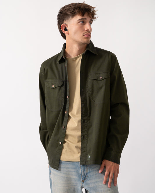 PS Paul Smith Mens Casual Fit Long Sleeve Shirt - 38 Bottle Green
