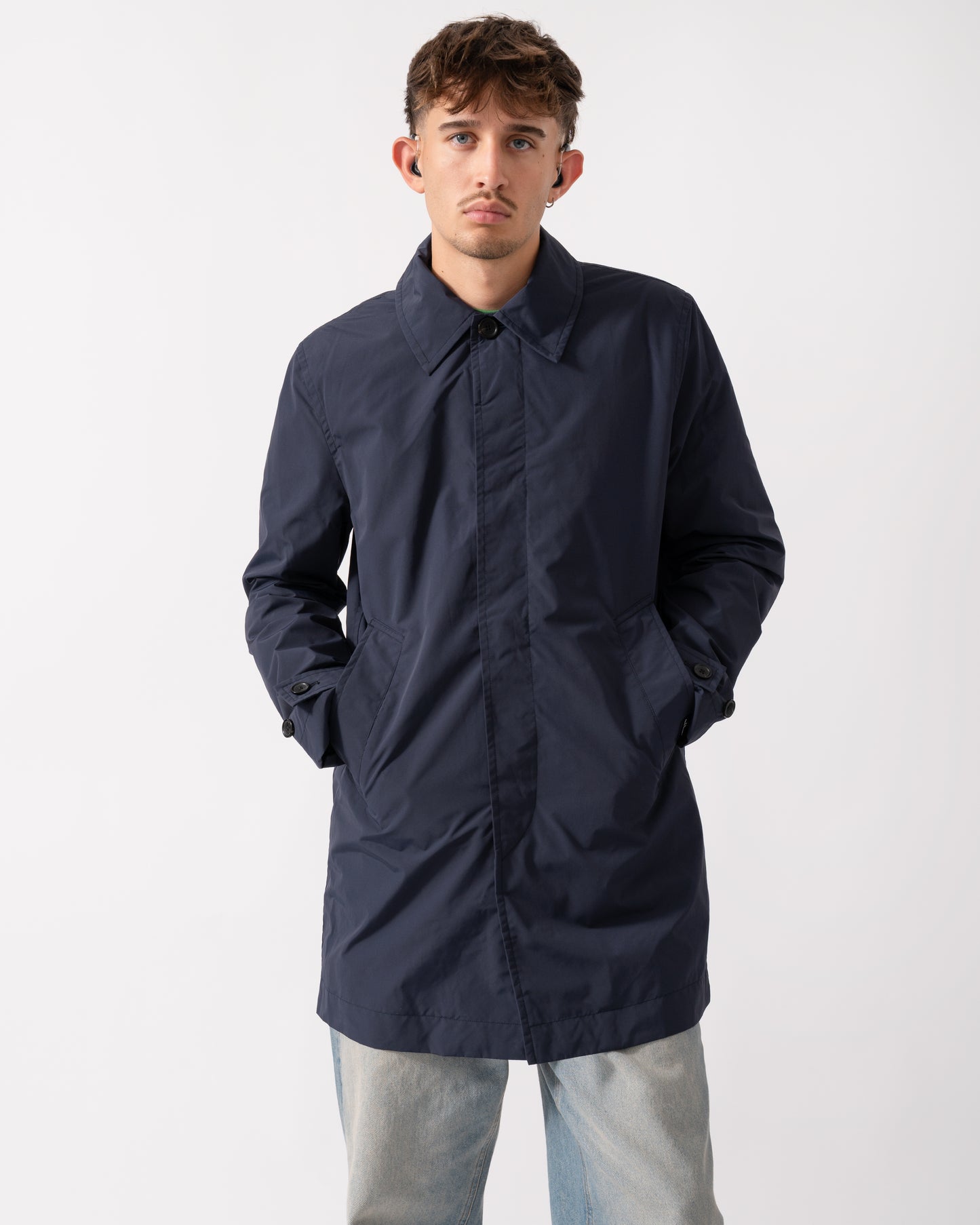 PS Paul Smith Mens Lined Mac - 49 Very Dark Navy