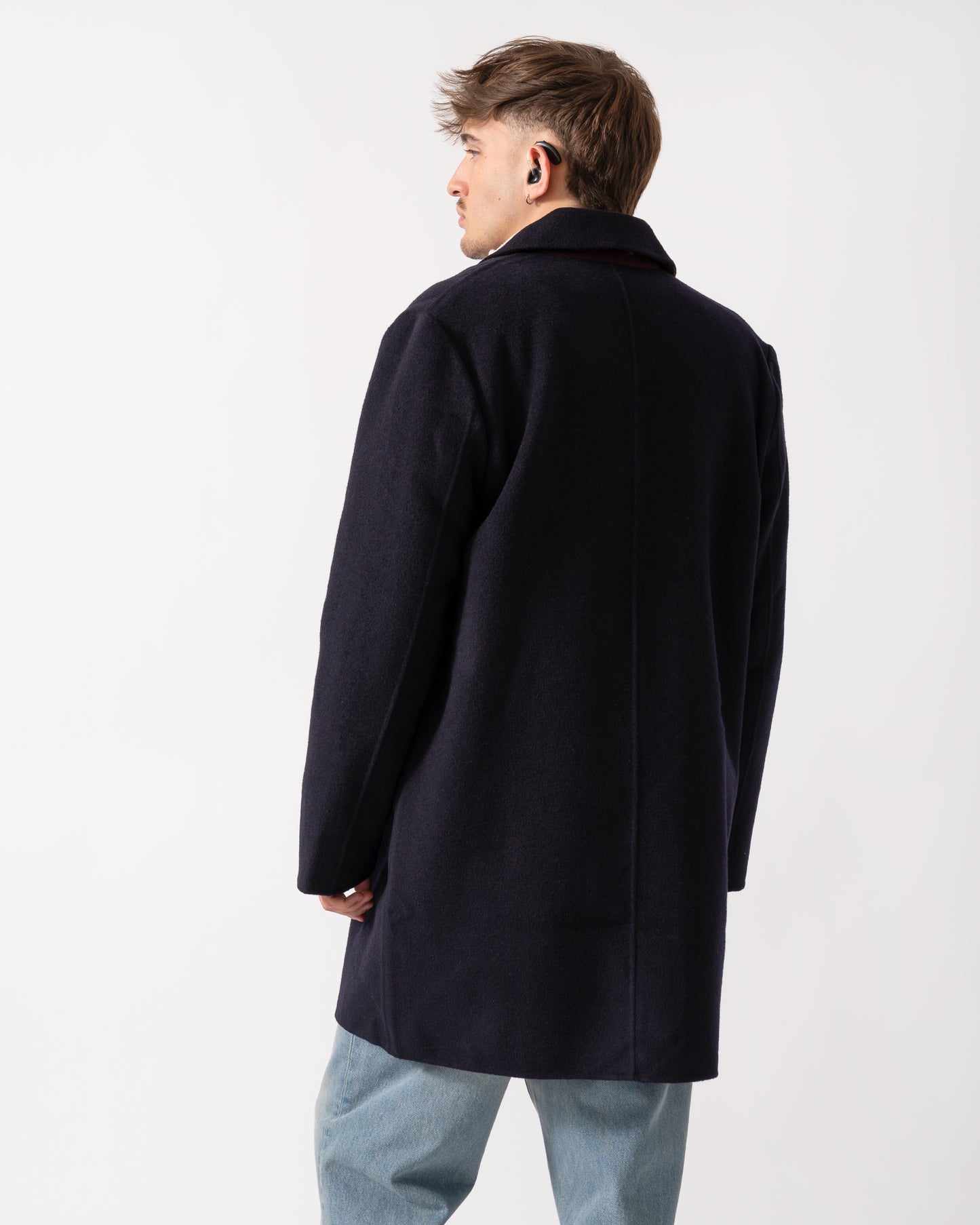 PS Paul Smith Mens Double-Face Wool-Blend Overcoat - 49 Very Dark Navy
