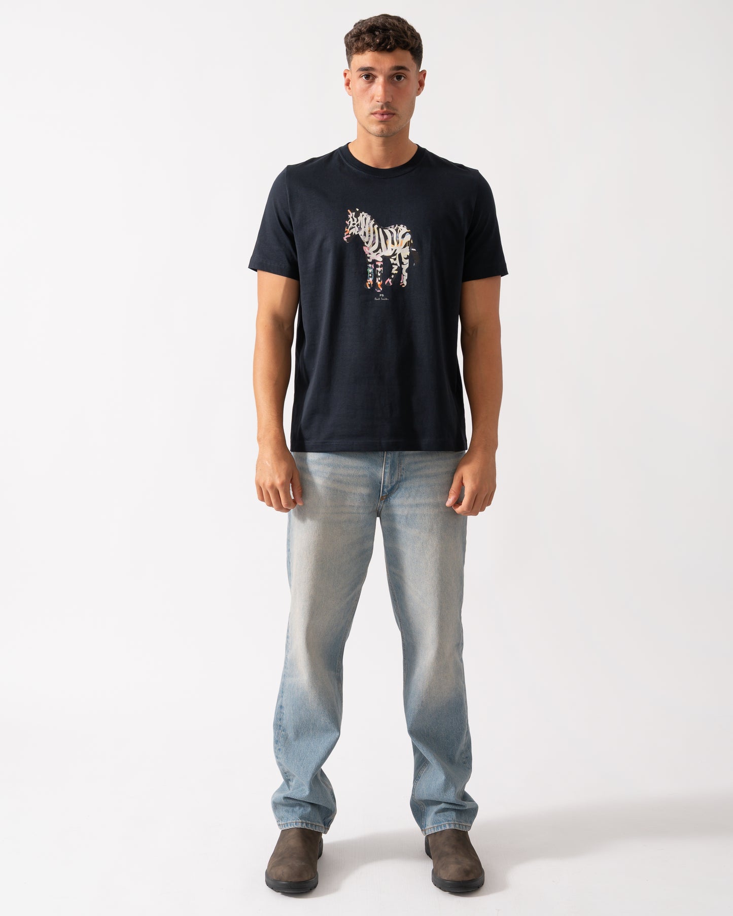 PS Paul Smith Mens Regular Fit Large Zebra Logo T-Shirt - 49 Very Dark Navy